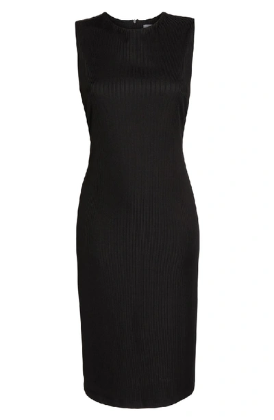 Shop Nsr Olya Rib Sheath Dress In Black