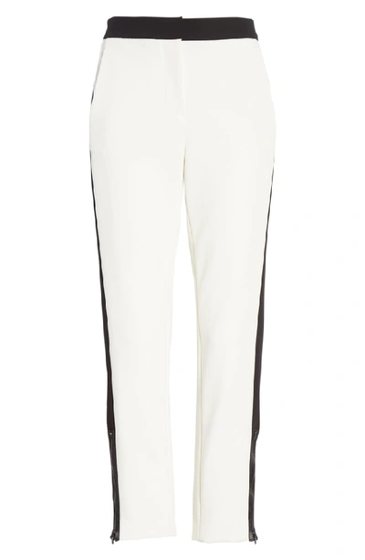 Shop Tibi Anson Tuxedo Skinny Pants In Ivory Multi