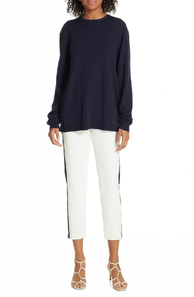 Shop Tibi Anson Tuxedo Skinny Pants In Ivory Multi