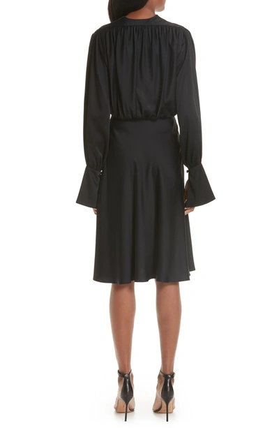 Shop Khaite Connie Plunge Neck Dress In Black