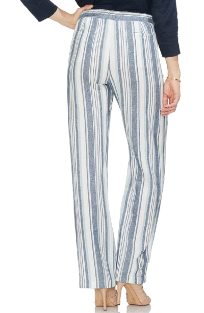 Shop Vince Camuto Beach Stripe Linen Blend Pants In Navy Dream