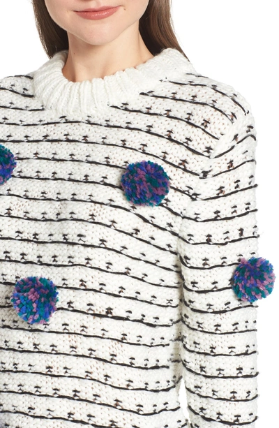 Shop English Factory Pompom Chunky Sweater In White