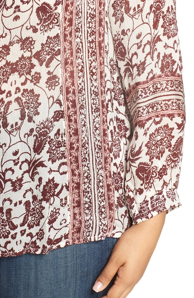 Shop Lucky Brand Border Print Peasant Blouse In Multi