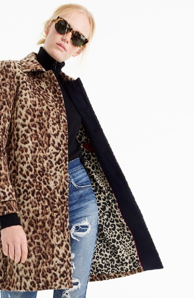 J crew topcoat top in double leopard