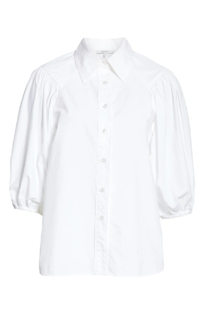 Shop Ganni Cotton Poplin Shirt In Bright White 151