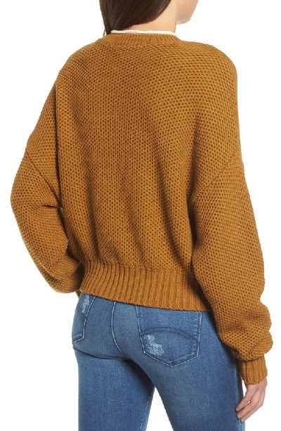 Shop Rvca Jammer Seed Stitch Sweater In Beeswax