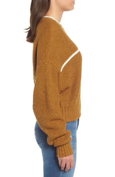 Shop Rvca Jammer Seed Stitch Sweater In Beeswax