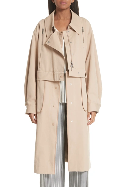 Shop Grey Jason Wu Sailor Stretch Twill Convertible Trench Coat In Fawn