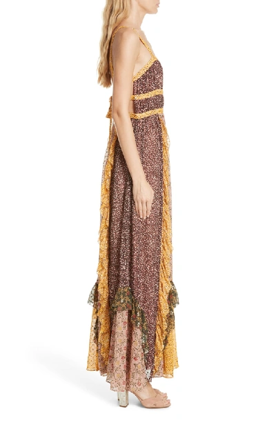 Shop Ulla Johnson Brie Floral Print Silk Blend Maxi Dress In Tropical