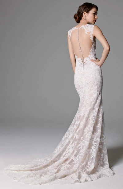 Shop Watters Ashland Lace Mermaid Gown In Ivory
