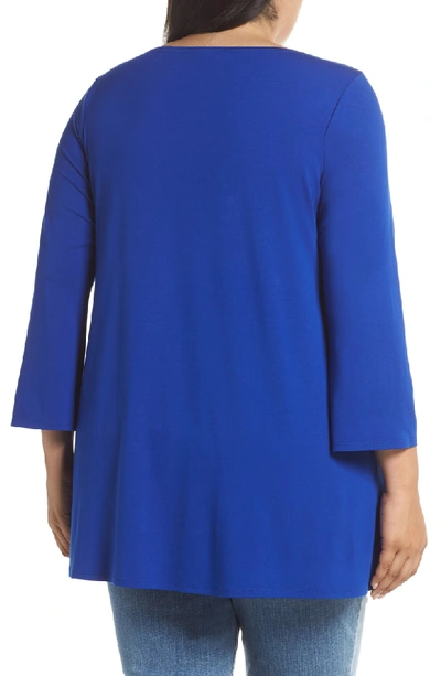 Shop Eileen Fisher Organic Cotton Jersey Top In Royal