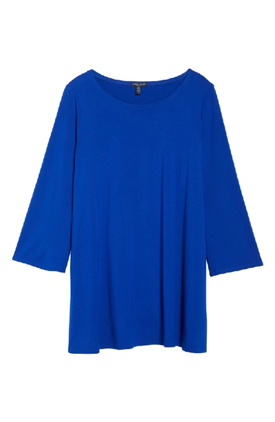 Shop Eileen Fisher Organic Cotton Jersey Top In Royal