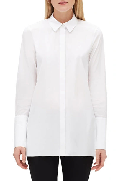 Shop Lafayette 148 Porto Excursion Stretch Blouse In White