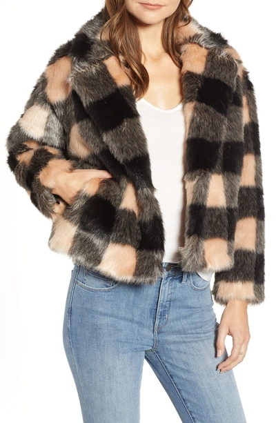 Shop Heartloom Aria Faux Fur Coat In Check
