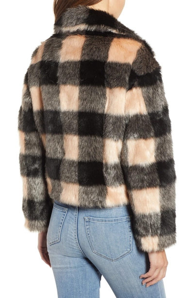 Shop Heartloom Aria Faux Fur Coat In Check