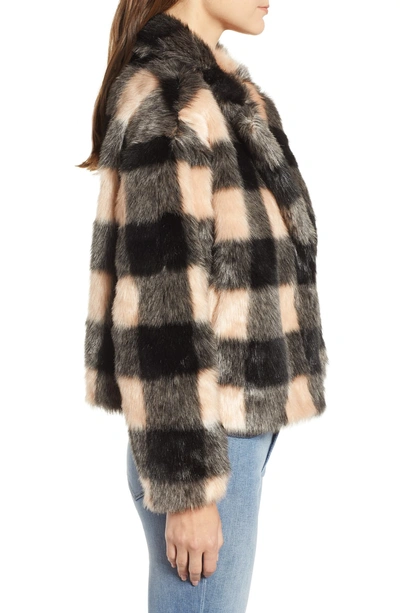 Shop Heartloom Aria Faux Fur Coat In Check
