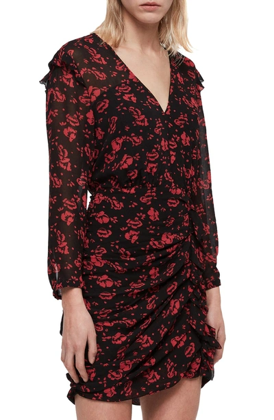 Shop Allsaints Harlow Eira Print Dress In Coral Red