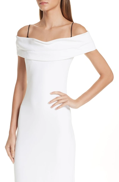 Shop Cushnie Et Ochs Layered Off The Shoulder Dress In White/ Black