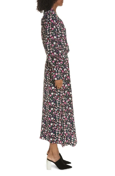 Shop Equipment Neema Floral Faux Wrap Dress In True Black Multi