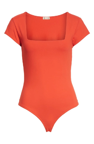 Shop Free People Square Eyes Bodysuit In Red
