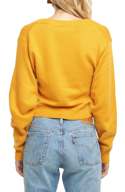 Shop Astr Twist Front Sweater In Mustard