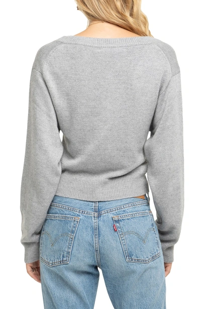 Shop Astr Twist Front Sweater In Heather Grey