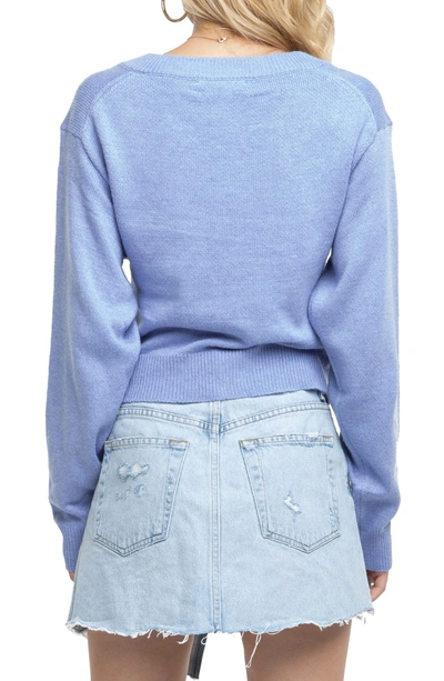 Shop Astr Twist Front Sweater In Periwinkle