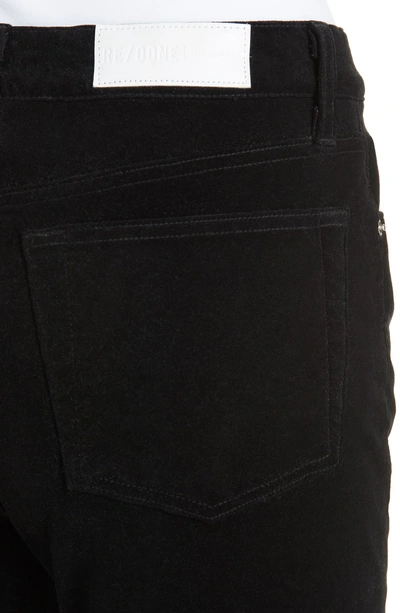 Shop Re/done Originals Velvet High Waist Ankle Crop Jeans In Black