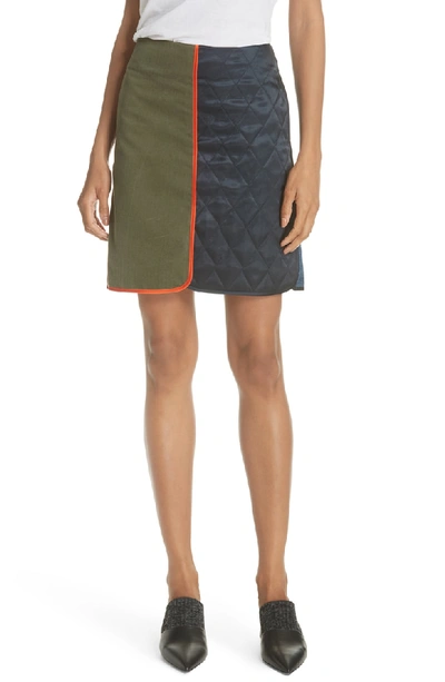 Shop Harvey Faircloth Mixed Media Miniskirt In Multi