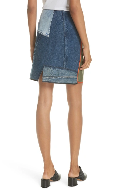Shop Harvey Faircloth Mixed Media Miniskirt In Multi
