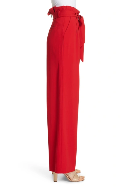 Shop Alice And Olivia Farrel Paperbag Waist Pants In Cherry