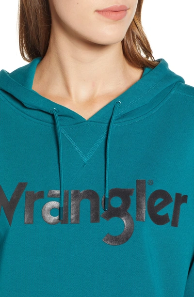 Shop Wrangler Logo Sweatshirt In Spruce Green