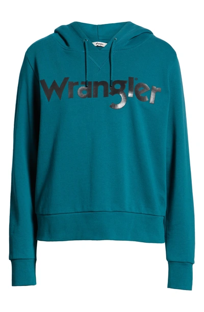 Shop Wrangler Logo Sweatshirt In Spruce Green