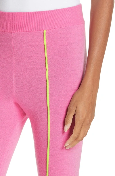 Shop Victor Glemaud Knitted Flare Wool Pants In Pink