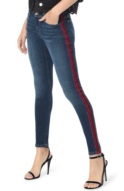 Shop Joe's Icon Velvet Side Stripe Skinny Ankle Jeans In Calyn