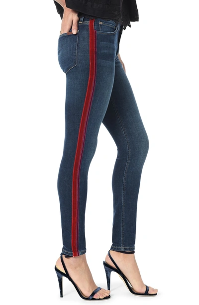 Shop Joe's Icon Velvet Side Stripe Skinny Ankle Jeans In Calyn