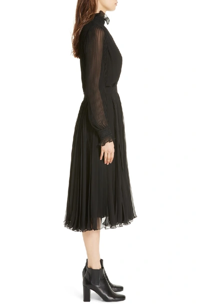 Polo Ralph Lauren Pleated Georgette Dress In Black | ModeSens