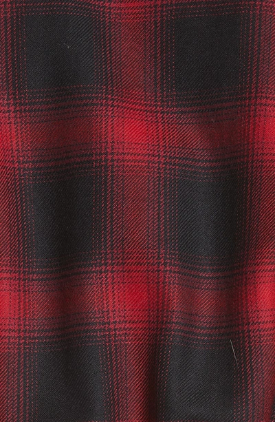 Shop Alexander Wang Tie Waist Wool Flannel Shirtdress In Red