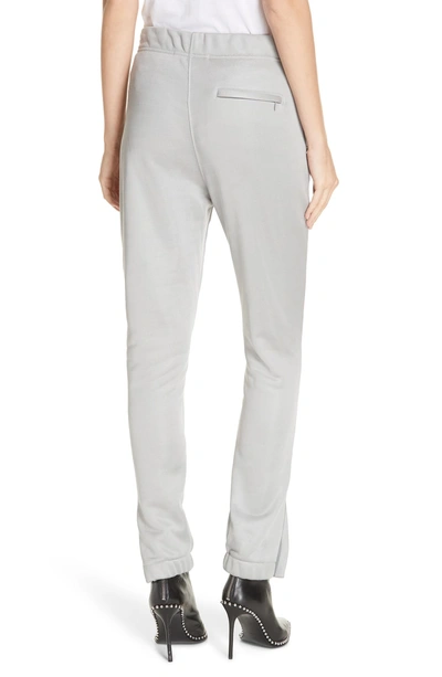 Shop Alexander Wang T Zip Hem French Terry Joggers In Silver