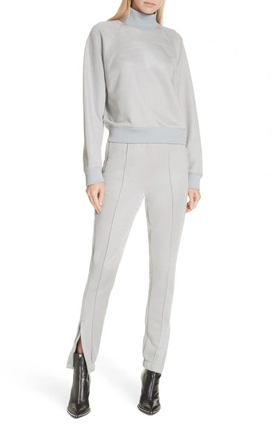Shop Alexander Wang T Zip Hem French Terry Joggers In Silver