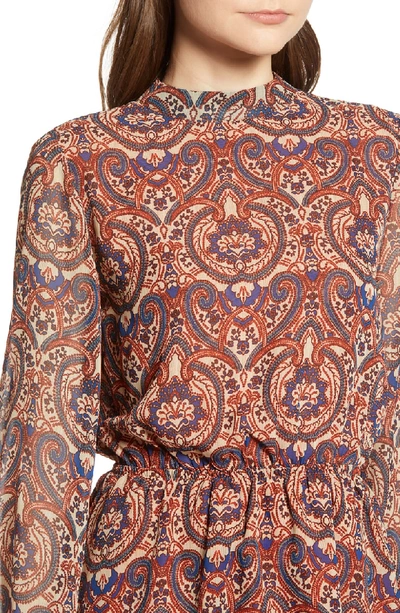 Shop Cupcakes And Cashmere Malory Paisley Print Dress In Cognac