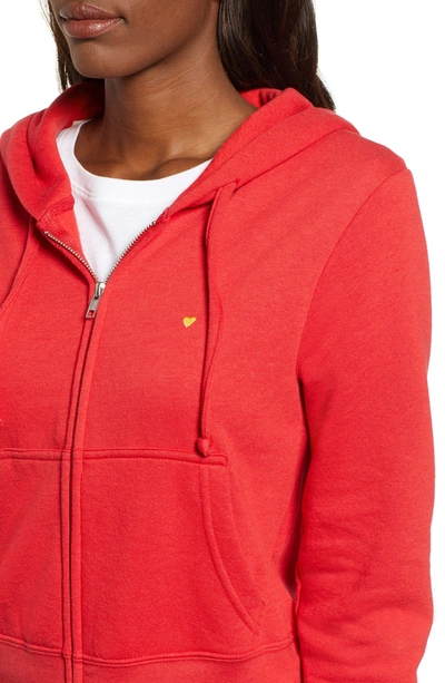 Shop Sub_urban Riot Embroidered Heart Hoodie In Cherry