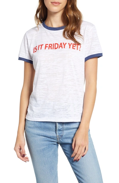 Shop Prince Peter Is It Friday Yet Ringer Tee In White