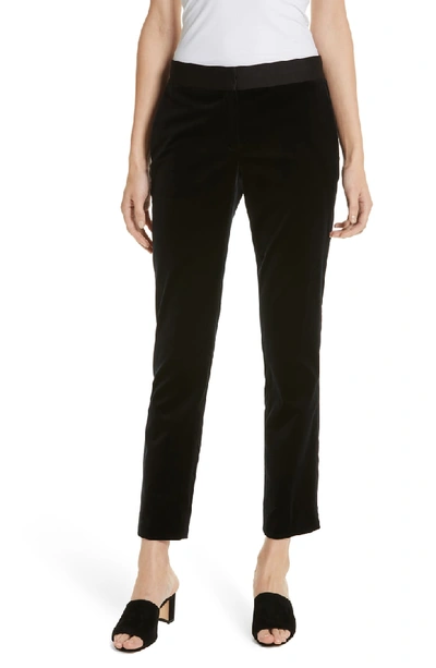 Shop Theory Stretch Cotton Velvet Trousers In Black