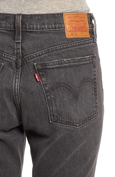 Shop Levi's 501 Ankle Slim Jeans In Coal Black