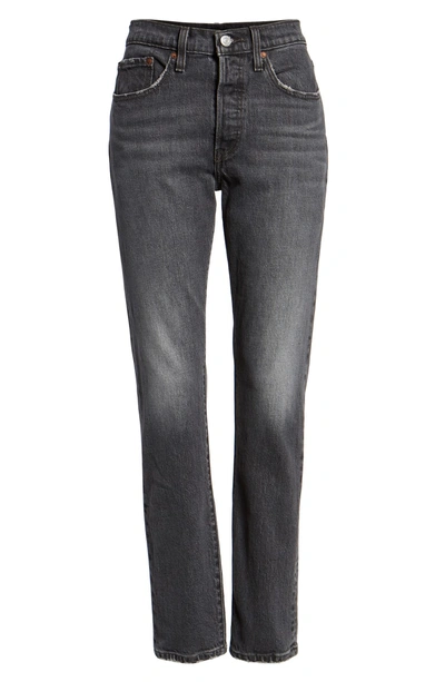 Shop Levi's 501 Ankle Slim Jeans In Coal Black