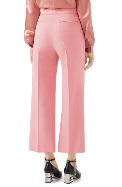 Shop Gucci Wool Crop Pants In 5838 Hopeful Pink