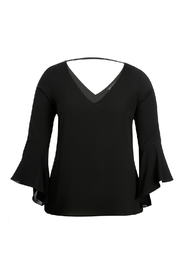 City Chic Bell Sleeve Top In Black | ModeSens