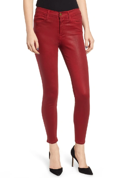 Frame Le High Skinny Jeans In Hunter Red Coated | ModeSens