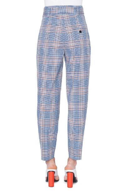 Shop Akris Punto Fred Bicolor Plaid Pants In Cielo-multicolor